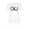 T-shirt Calvin Klein Blanc avec logo CKJ noir