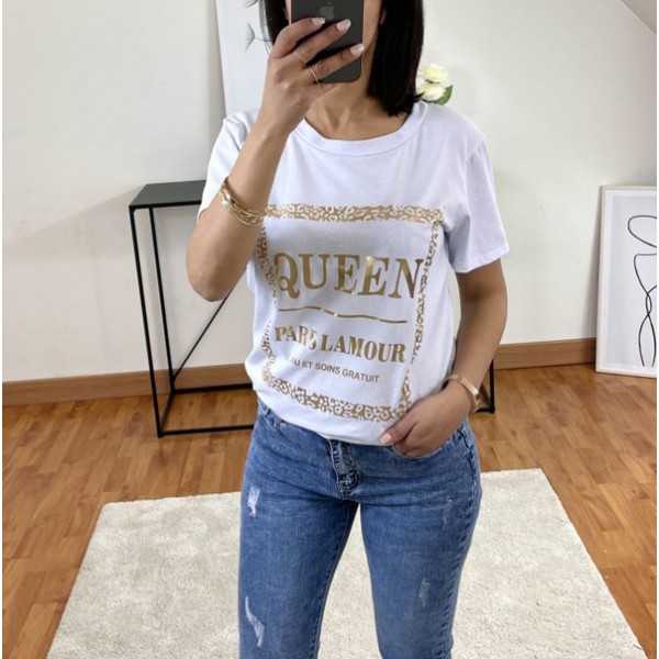 T-shirt Queen Paris Blanc