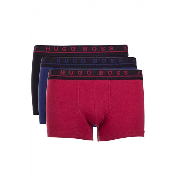 Lot de 3 boxers Hugo Boss en rouge, bleu et noir